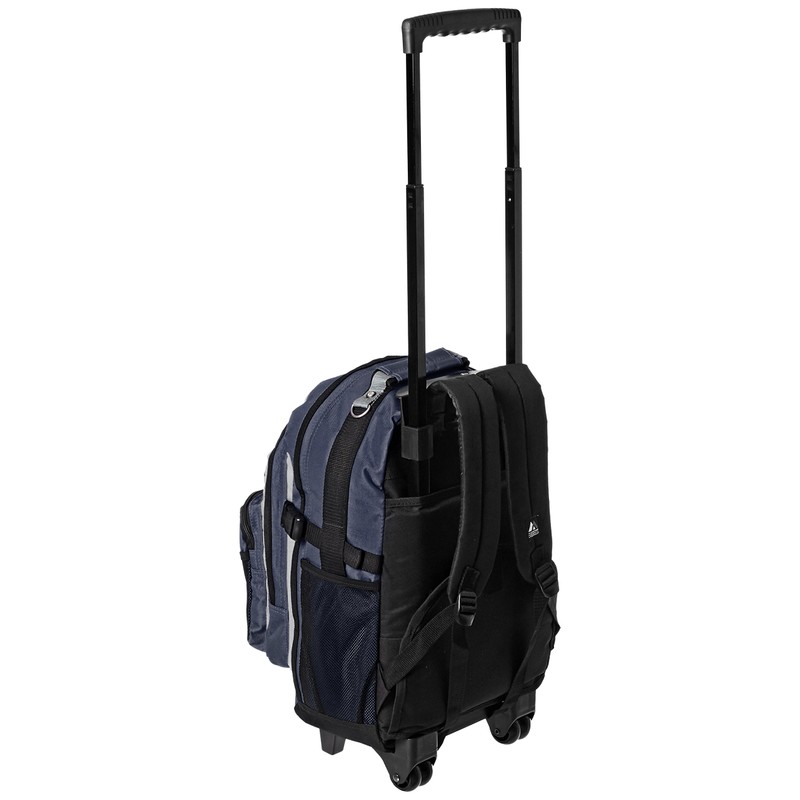 Everest Deluxe Wheeled Backpack, Navy/Gray/Black, One Size