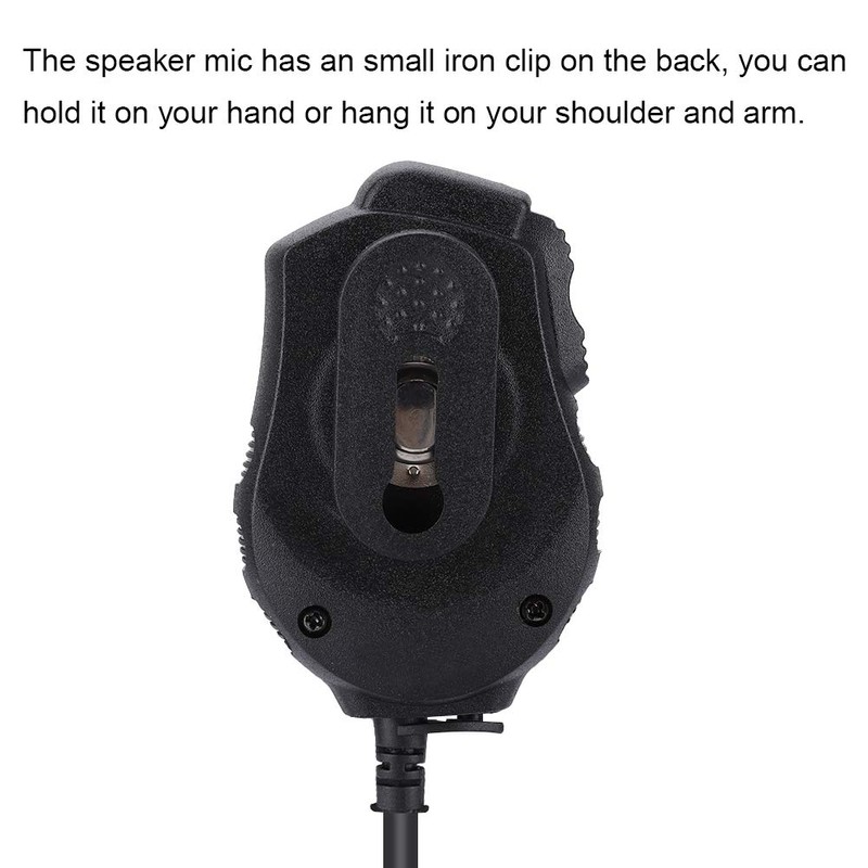 Walkie Talkie Speaker Microphone, Dual PTT Handheld Shoulder 2-Way Radio