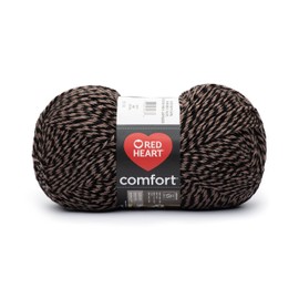 Red Heart Comfort Black/Taupe Marl Yarn - 1 Pack of 16oz/454g - Acrylic - 4 Medium (Worsted) - 867 Yards - Knitting/Crochet