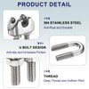 sourcing map 20 Pcs M2 Stainless Steel Wire Rope Clip