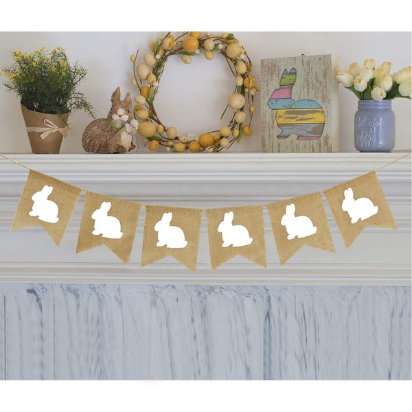 Partyprops Partyprops Easter Burlap Bunny Garland | Burlap Rabbit Garland