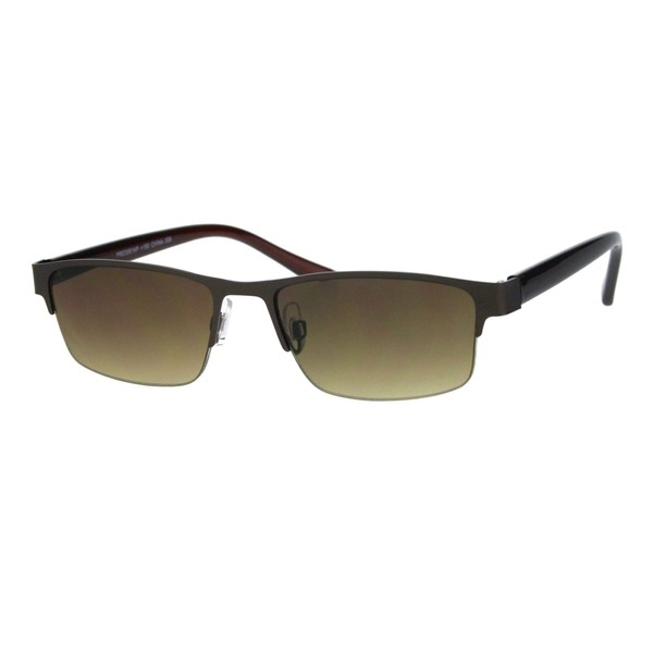 Multi Focus Progressive Reading Sunglasses 3 Powers in 1 Rectangle Bronze +1.5