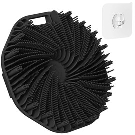 ManmiHealth Silicone Body Scrubber Shower Brush, Upgrade Super-Exfoliating Shower Scrubber with Non-Slip Hand Strap for All Skin Types, Silicone Body Buffer for Use in Shower with a Free Hook (Black)