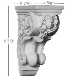 Ekena Millwork COR05X06X10AN 4 5/8" W X 5 3/4" D X 9 5/8" H Angel Corbel, White