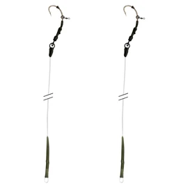 PRO FILSTAR Carp Fishing Ronnie Rig Fishing Hook N6, Fluorocarbon Leader 20 cm 11 kg Аnti Tangle Sleeve - Curve Shank Hook - Pop Up Fishing Bait - Boilies Hair Rig - Carp Fishing Accessories - Carp