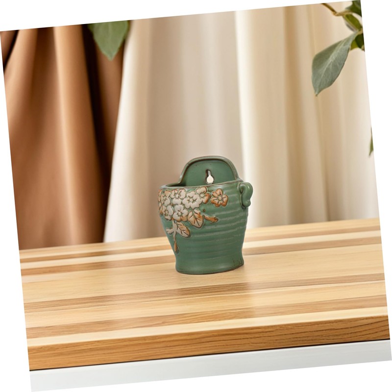 SUPVOX Ceramics Green Hanging Planters for Wall Wall Flower Pot