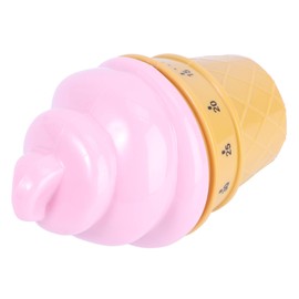 FUNOMOCYA 1Pc Pink Ice Cream Mechanical Kitchen Timer Fun Practical Timing Reminder for Cooking Baking and Activities Easy to Use Adorable Design for Home Chefs