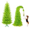 ENVEN Prelit Lime Green Whimsical Bendable Christmas Tree, 2-in-1 Dual