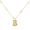 Mikovivi Gold Letter Necklace, Dainty Initial Pendant Necklace with Bead