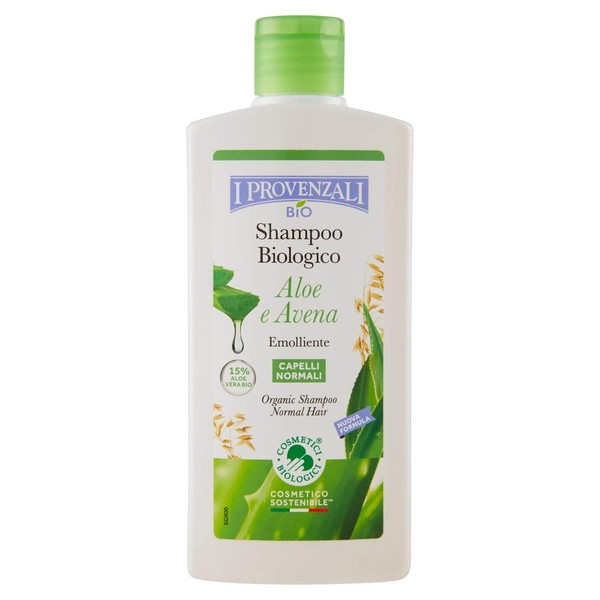 I Provenzali Organic natural shampoo with aloe and avena for normal hair, 100% vegan