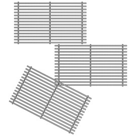 Htanch 18.7" SUS304 9MM Cooking Grates for Weber Genesis II 400 and Genesis II LX 400, Genesis II/LX E410 E415 E435 E440 S410 S415 S435 S440 Series Grills, 3 Packs Grill Grate Parts for Weber 66089