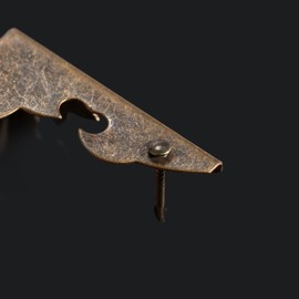 Mgoodoo 12 Packs Iron Corner Protectors Angle Brace for Wooden Trunk Box Chest Case Flightcase Worktop Corner, Anti-Rust Treatment Bronze Color 30 x 30 x 30mm,with 72 Nails