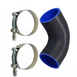 90 Degree 4 Ply Silicone Elbow Hose/Intake/Intercooler Pipe Coupler T Clamps (3.75"(95mm) - WITH 2 CLAMPS)