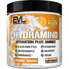 Evlution Nutrición HYDRAMINO Multiplicador de hidratación completo, los 6 electrolitos, vitaminas C y B, aminoácidos que aumentan la hidratación,...  