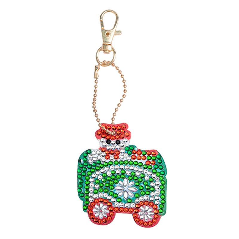 4Pcs Diamond Painting Keychain DIY Luggage Ornaments Art Crafts Christmas