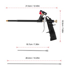 Foam gun with 36cm long stainless steel extension tube, washable and reusable