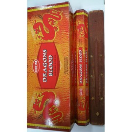 Hem Dragons Blood Hexa Incense Stick, 6packs X 20 Sticks= 120 Sticks with Incense Stick Holder By Sterling Effectz
