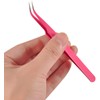 Geviro 2 Pieces Nail Art Tweezers Straight and Curved Tip