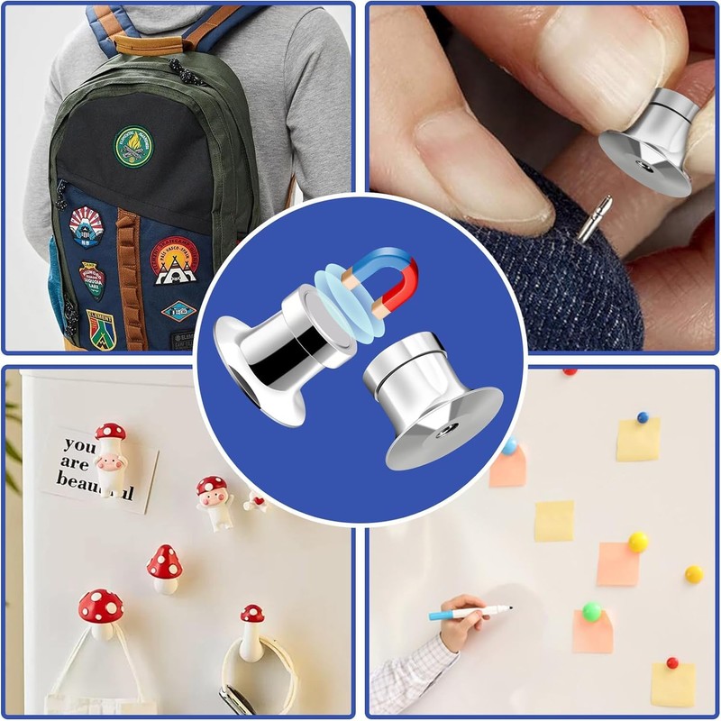 Wzenclave 12 Silver Magnetic Pin Backs Convert Enamel Pins to