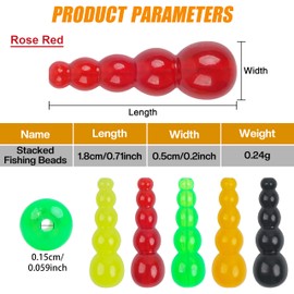 200pcs Stacked Fishing Beads Trout Beads Lures Tackle Walleye Rig Fishing Spinner Fishing Inline Spinner Rig Lure Making Supplies Saltwater Freshwater