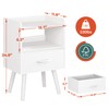 Yoobure Modern Nightstand with Drawer, Bedside Tables, Mid Century Nightstands
