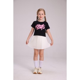 VilyR Girls Pleated Skirts Sport Skorts(White,160)