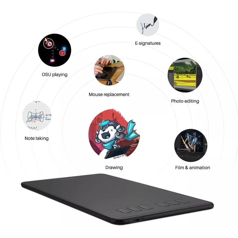 Huion Inspiroy H640P Graphics Drawing Tablet with Battery-free Stylus and