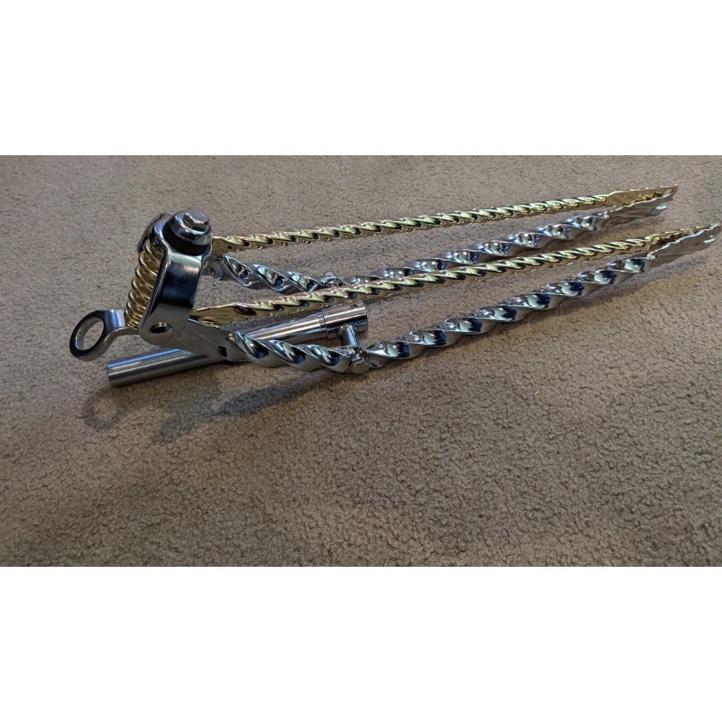 Unbranded CHROME TWISTED SPRINGER FORK, GOLD TWISTED BARS &SPRG,26" BEACH
