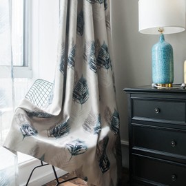 VOGOL Room Darkening Curtains 63 Inch Length, 80% Blackout Thermal Insulated Drapes for Farmhouse - Soft Thick Fabric Privacy Window Solid Treatment for Nursery, 2 Panels (Green Leaves)