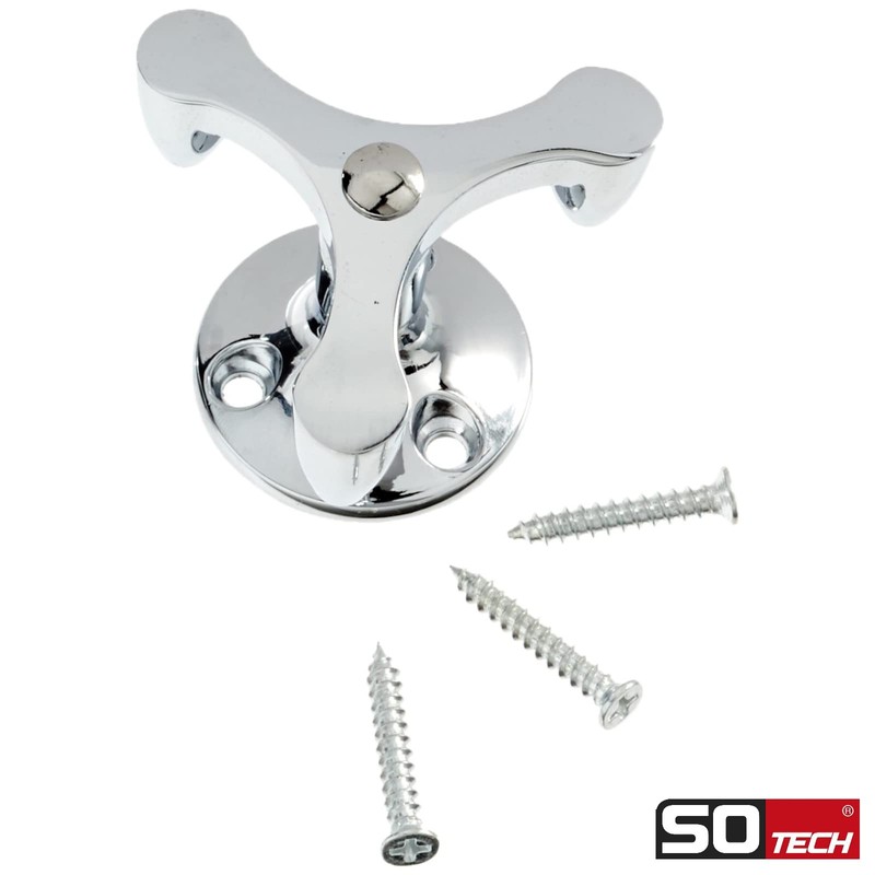So-Tech® Rena 3-Way Swivel Hook Chrome Under-Unit Hooks Coat Hooks
