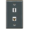 RiteAV (1 Gang Flat HDMI Cat6 Wall Plate Stainless Steel