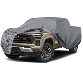 Waterproof Car Covers Replace for 2005-2025 Toyota Tacoma Double Cab 5ft, 10 Layers Heavy Duty with Cotton Liner Truck Cover with Zipper Door, Windproof Bands for Snow Rain Dust Protection