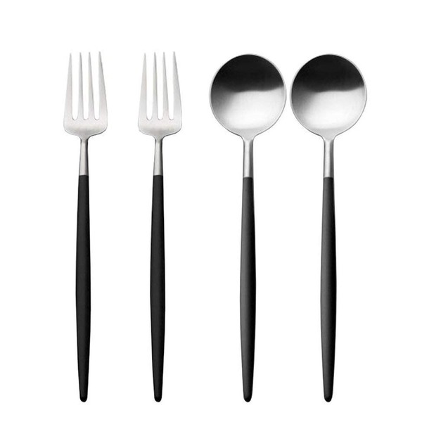Cutipol GOA Black Dinner Set of 4 (2 Forks & Spoons Each) No Box