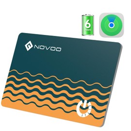 NOVOO Smart Wallet Tracker Card Bluetooth Air Locator Tag Thin 1.6 mm Battery Life 6 Years, Apple Find My(iOS Only, Not Android Compatible), GPS Item Finder for Purse, Luggage Tag, Passport