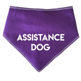 Spoilt Rotten Pets Purple Assistance Dog Alert Help Dog Carer Message Dog Scarf Bandana (S1 Tiny Dogs, Chihuahuas & Cats)