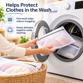 4 Pack Mesh Laundry Bags for Washing Machines – Fine Mesh Protection Against Snagging & Tangling, 4 Sizes