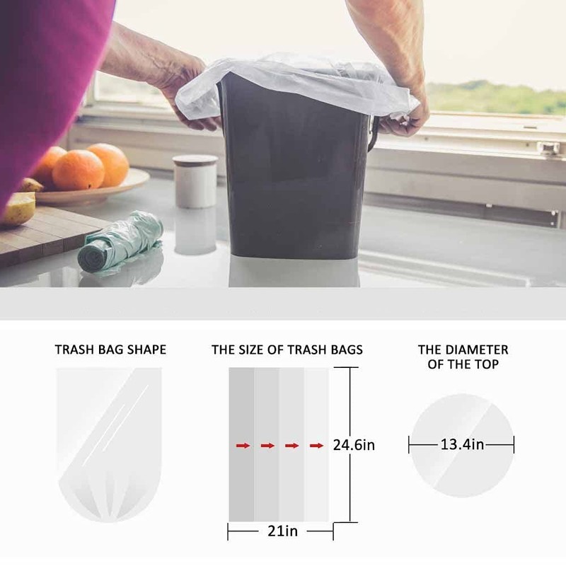 6 Gallon 220 Counts Strong Trash Bags Garbage Bags by