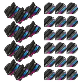 WINMAU Prism Delta Stripe Design Black Extra Thick Dart Flights - 10 sets per pack (30 dart flights in total)