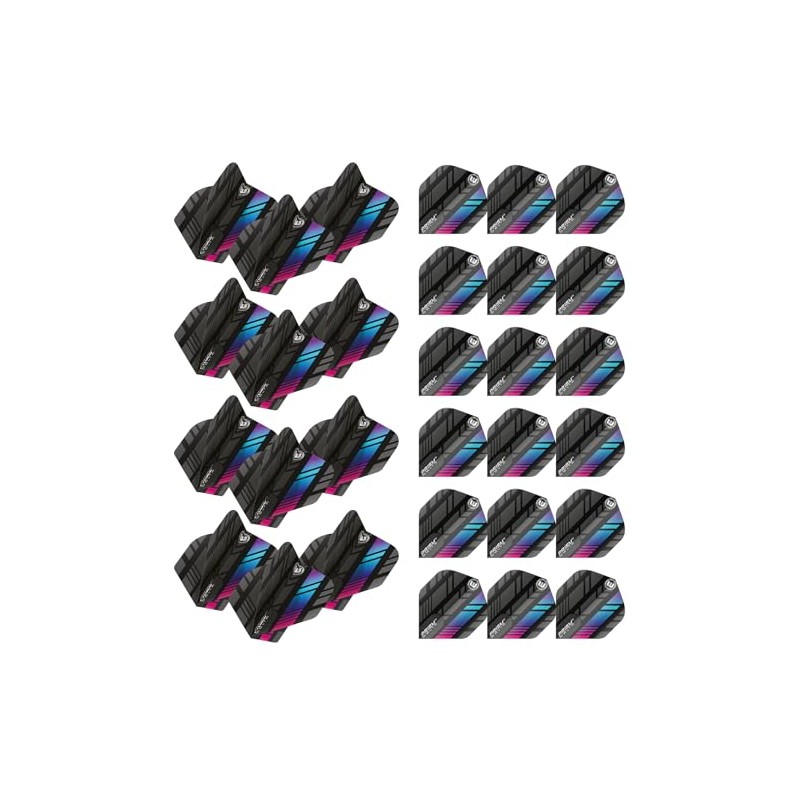 WINMAU Prism Delta Stripe Design Black Extra Thick Dart Flights