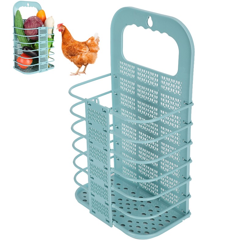 Foldable Chicken Vegetable Basket Cock Hen Fruit Hanging Feeder Feeding