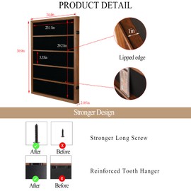 Graded Sports Card Display Case - 35 Baseball Card Display Case - Lockable Trading Card Frame Wall Display with UV Protection for Football Basketball Hockey Cards, Walnut