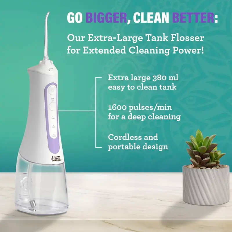 Cordless Water Dental Flosser 380ml – Portable Oral Irrigator with
