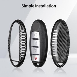 T-carbon Carbon Fiber Key Fob Cover Compatible with Nissan,Key Fob Protector Compatible with Armada,XD PRO Key Fob Shell Accessories 2022-2024,Black