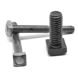 1/4"-20 x 1 1/4" (PT) Coarse Thread A307 Grade A Square Head Machine Bolt Low Carbon Steel Plain Finish Pk 50