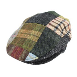 Biddy Murphy Irish Hats for Men Men's Flat Irish Hat Patchwork 100% Wool Made in Ireland Large Multicolor