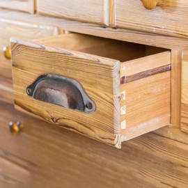 HEEPDD Pack of 8 Antique Handle Shell Design Bronze Metal Drawer Handles Vintage Cabinet Handles Cabinet Door Handle with 16 Pieces Screw (Red Bronze)