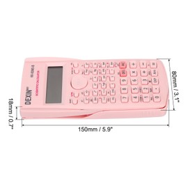 PATIKIL Scientific Calculator, 2-Line Standard Engineering Calculator 12 Digit LCD Display Math Calculator for Office Business Study, Pink