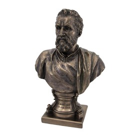 Unicorn Studio Italian Sculptor Artist Michelangelo Buonarroti Figurine 9 1/2 Inch Bronze Resin Bust Statue