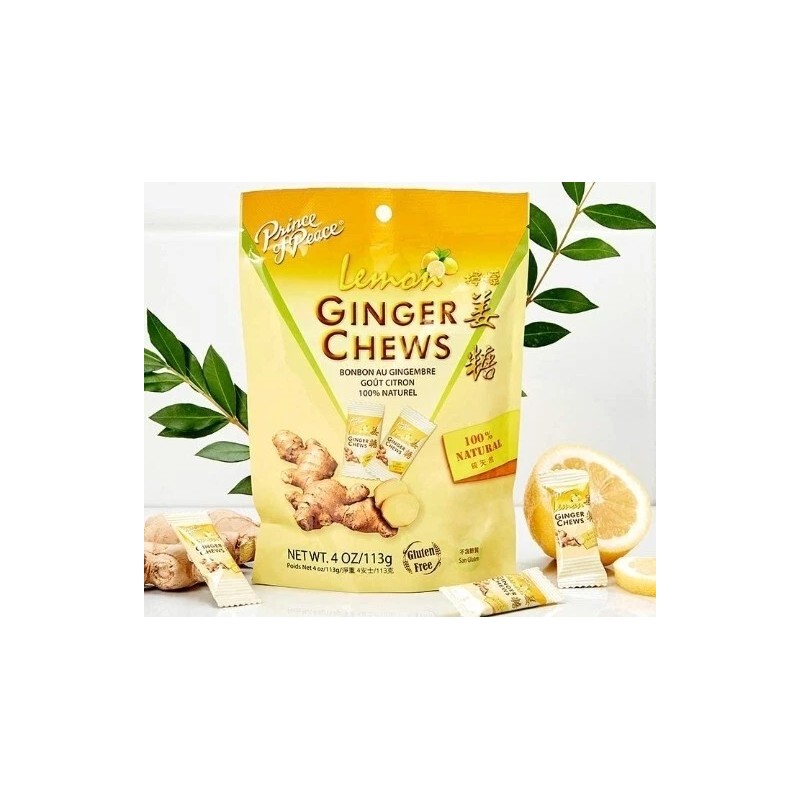 Prince of Peace Ginger Chews Candy with Lemon( 100% Natural