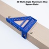 3D Multi-Angle Aluminum Alloy Woodworking Square Ruler, 22.5-90 Degree Protractor,